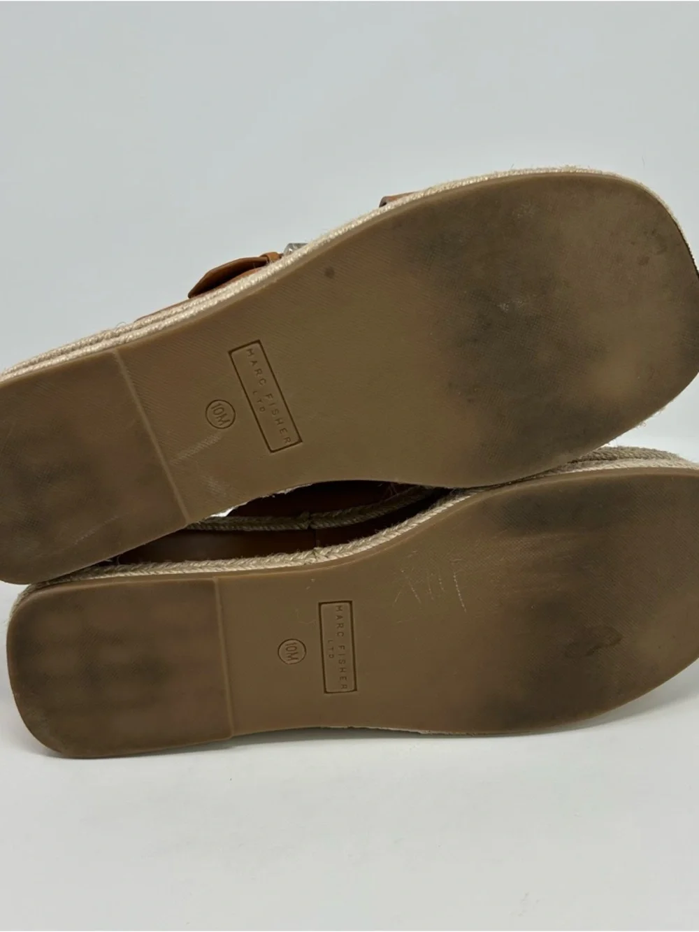 Marc Fisher LTD Womens Platform Espadrille Sandals Brown Buckle Open Toe Size 10